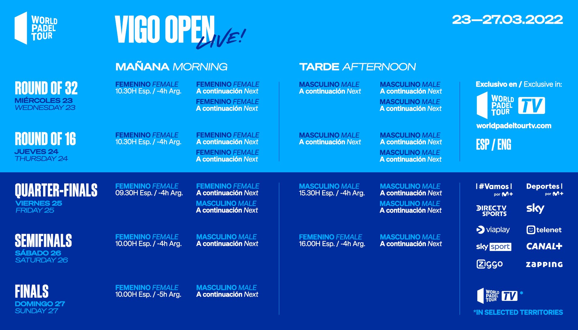 Horarios del streaming del Vigo Open 2022