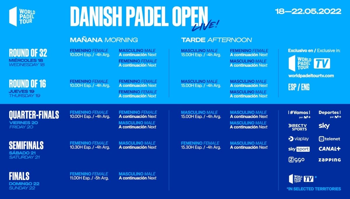 Horarios y dónde ver el Danish Padel Open 2022