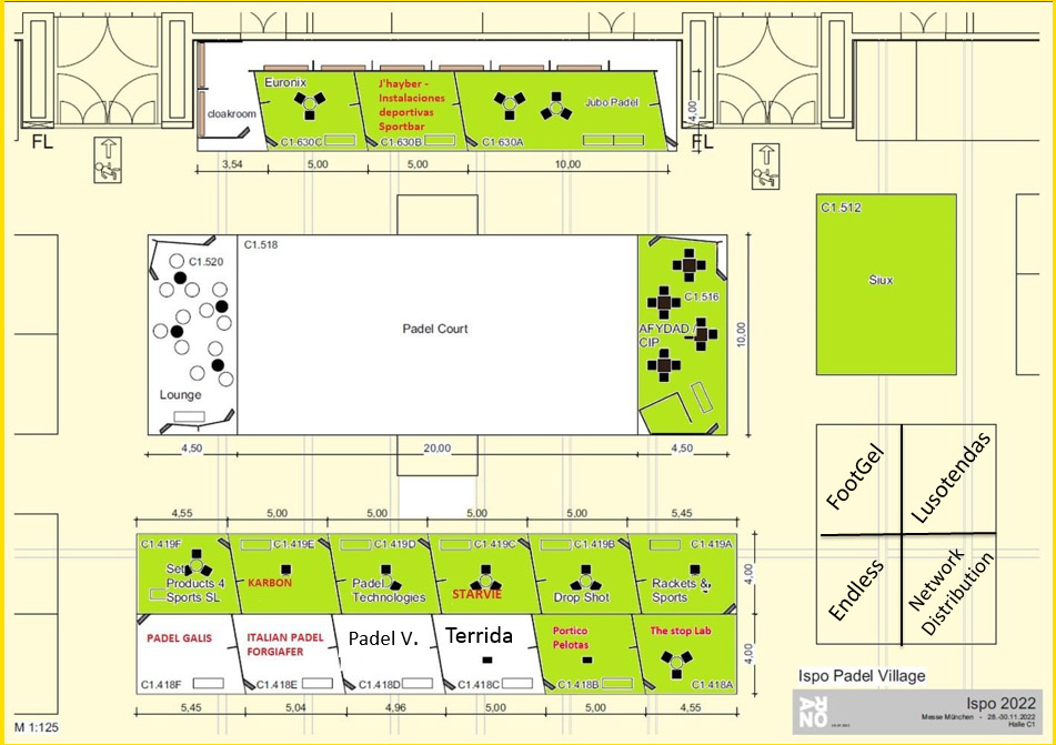 Así está distribuido el Padel Village de la ISPO Múnich