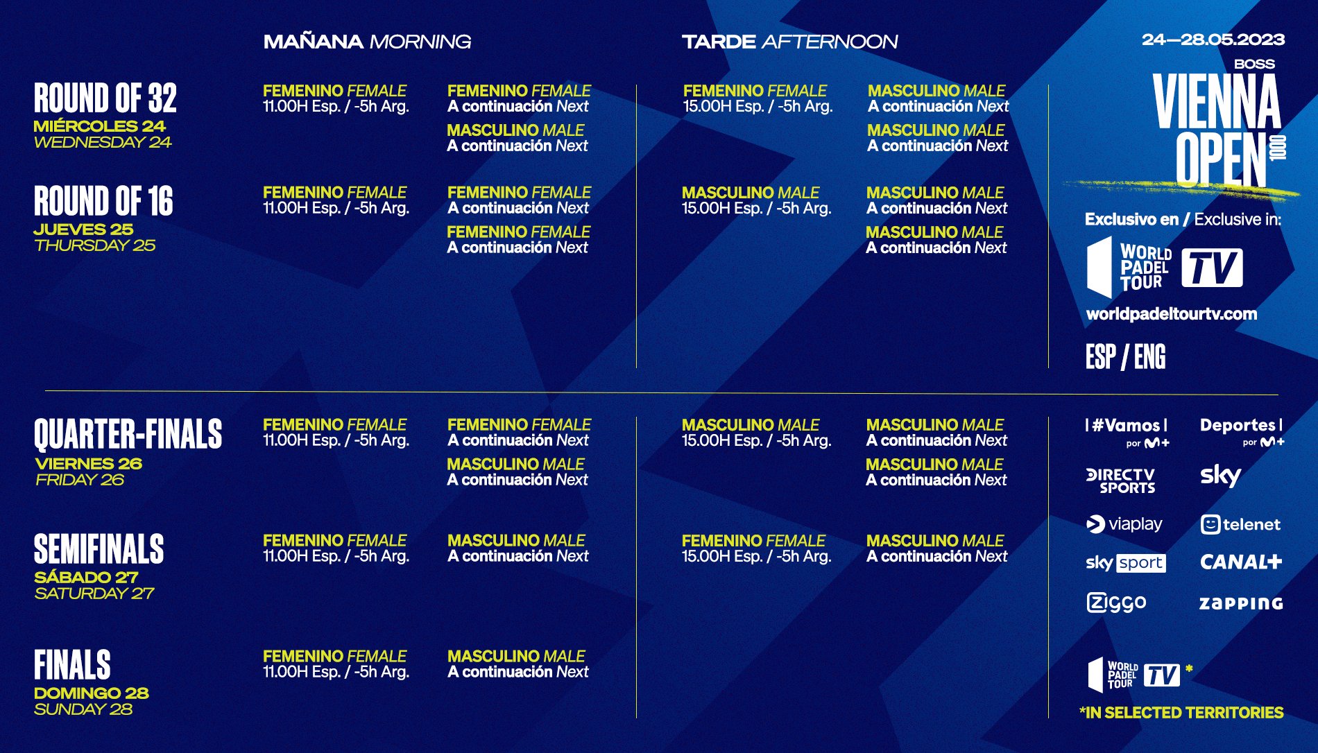 Horarios del streaming del Vienna Padel Open 2023