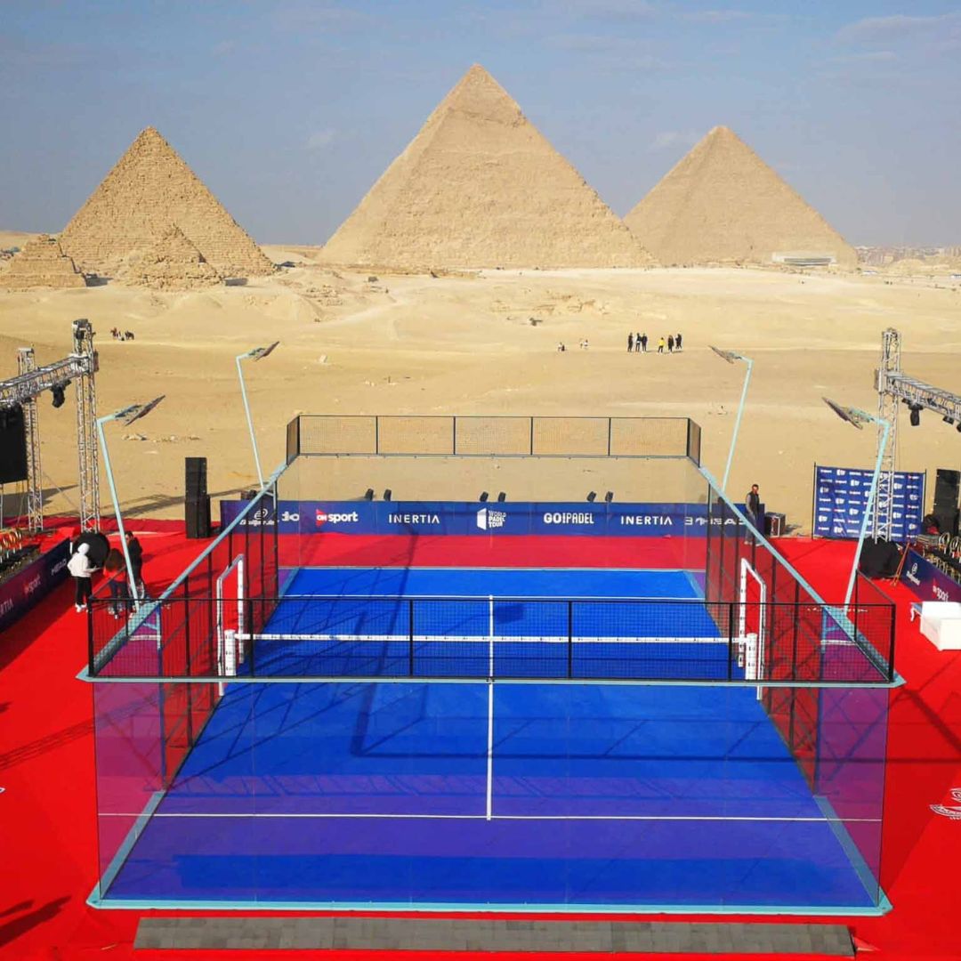 Foto de la exhibición que World Padel Tour realizó en Egipto