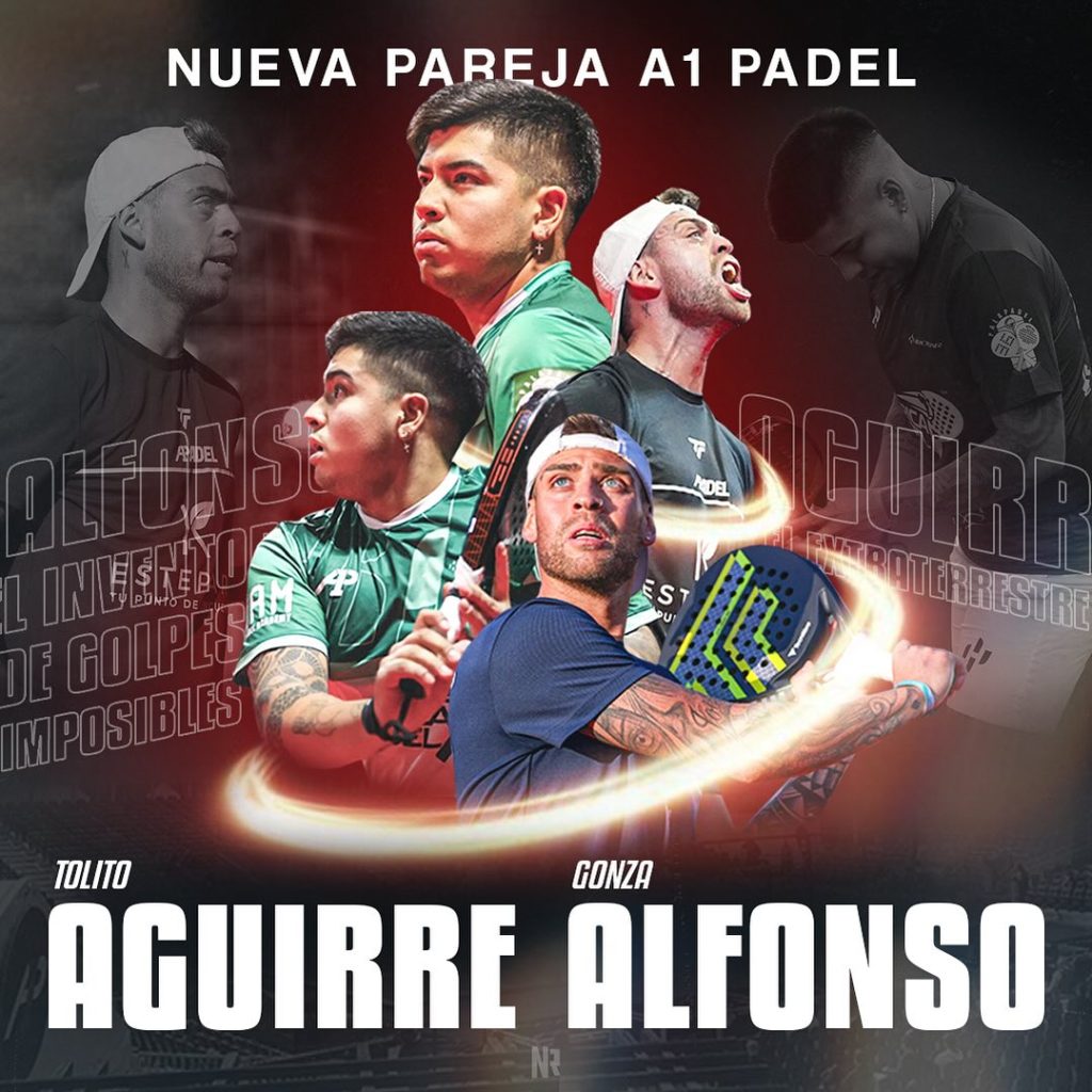 Tolito Aguirre y Gonza Alfonso es una de las nuevas parejas de A1 Padel en 2024