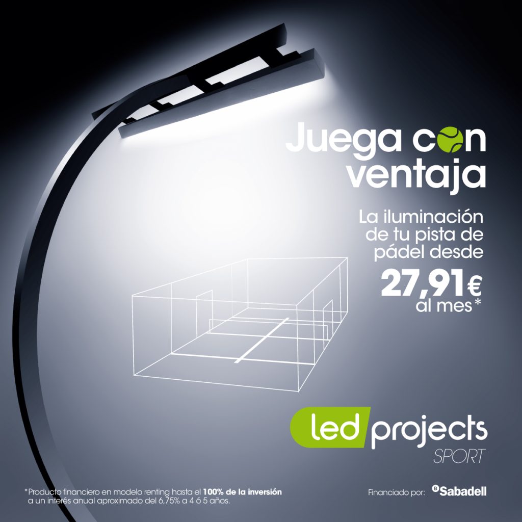La empresa madrileña Led Projects, líder en la iluminación de pistas de pádel, ha lanzado una nueva fórmula de financiación.