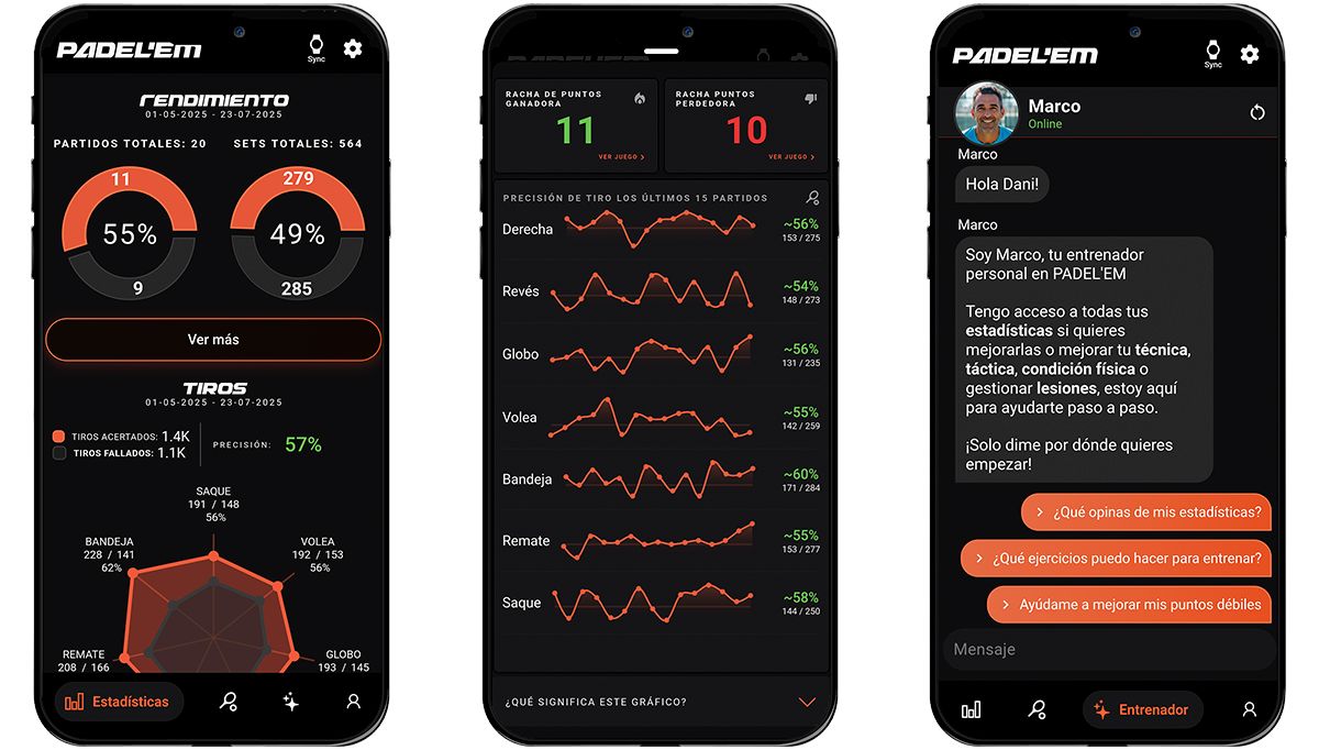 PADEL’EM, una aplicación que conecta tu móvil, tu reloj y tu pasión por el pádel para llevarte un paso más allá