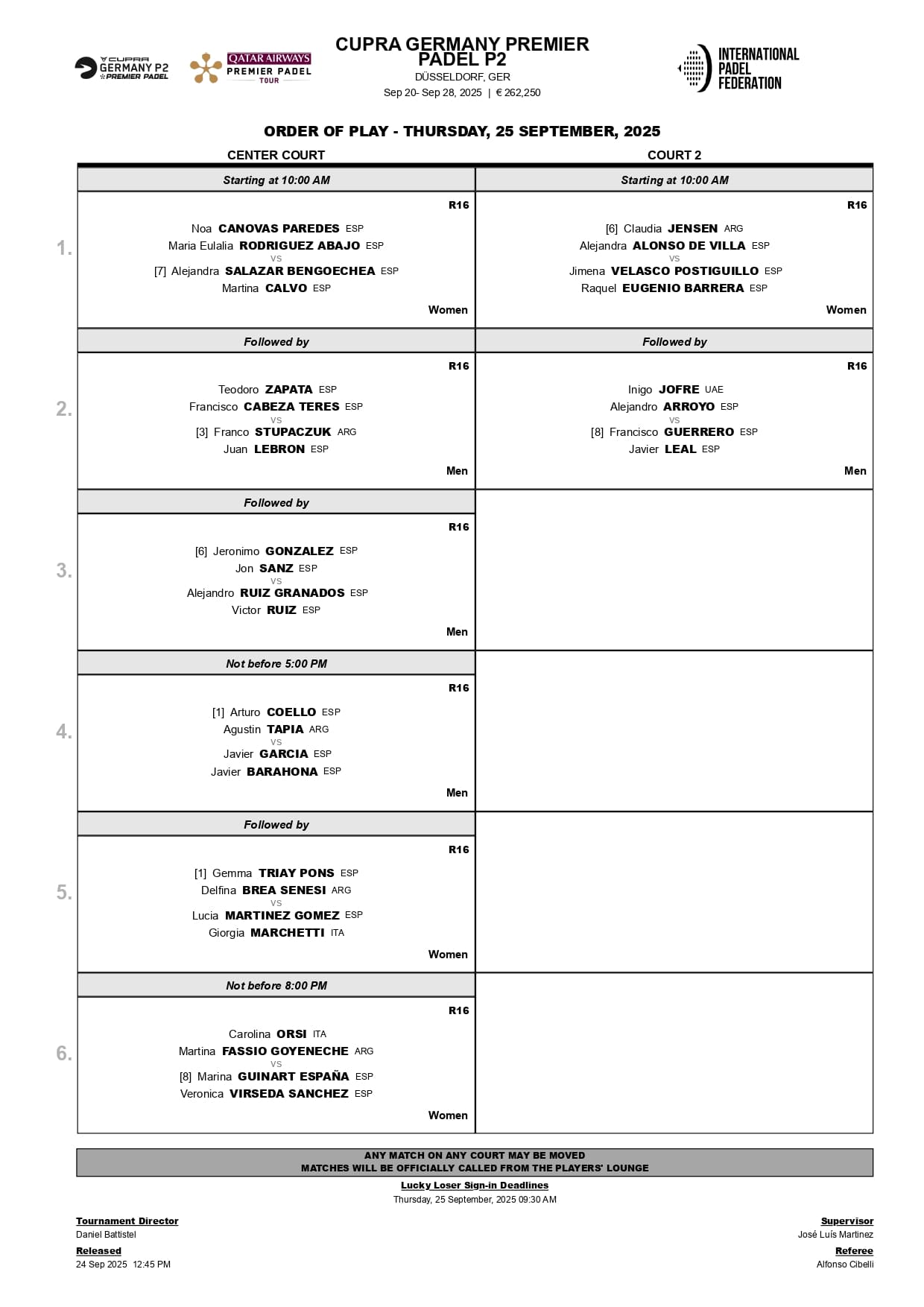 Partidos y horarios de la segunda jornada de los octavos de final del Germany P2