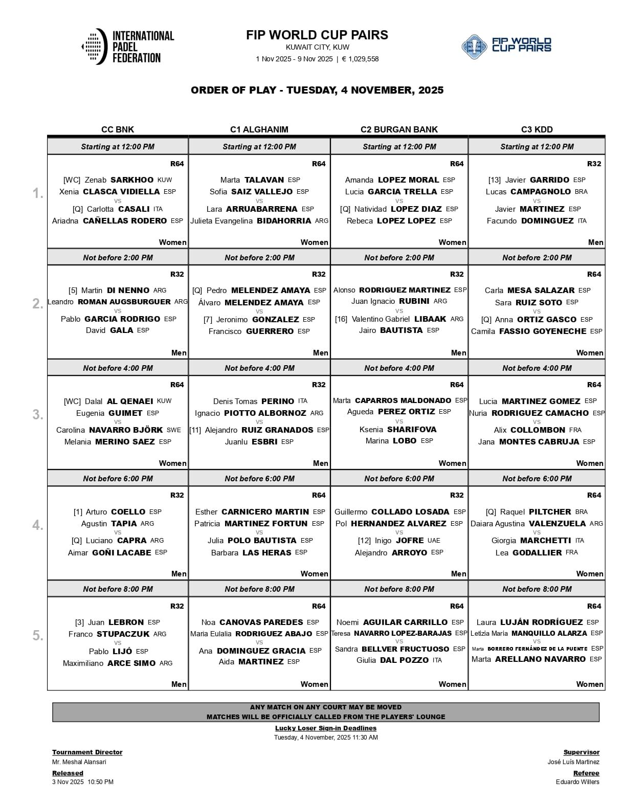 Enfrentamientos y horarios de este miércoles