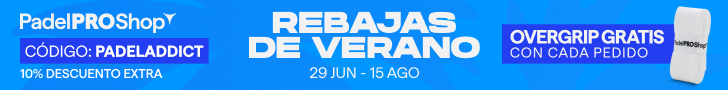 ¡Rebajas de verano en PadelPROShop! Hasta un 60 % de descuento y un overgrip gratis con cada pedido