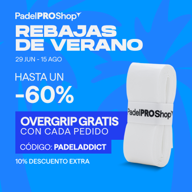 ¡Rebajas de verano en PadelPROShop! Hasta un 60 % de descuento y un overgrip gratis con cada pedido