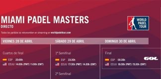Conoce los horarios del streaming del Miami Padel Masters