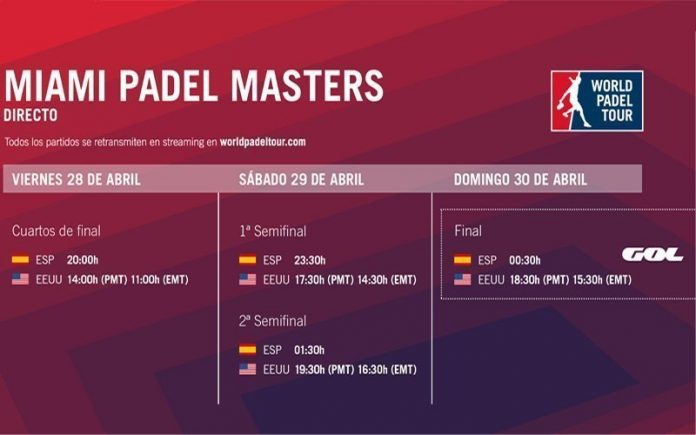 Conoce los horarios del streaming del Miami Padel Masters