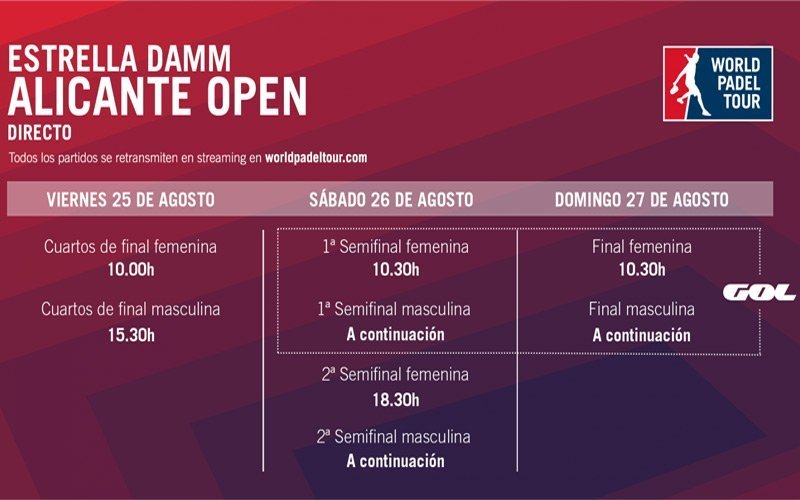 Conoce los horarios del streaming del Alicante Open
