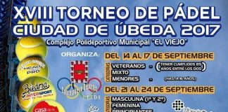 Todo preparado para el XVIII Torneo de Pádel Ciudad de Úbeda 2017