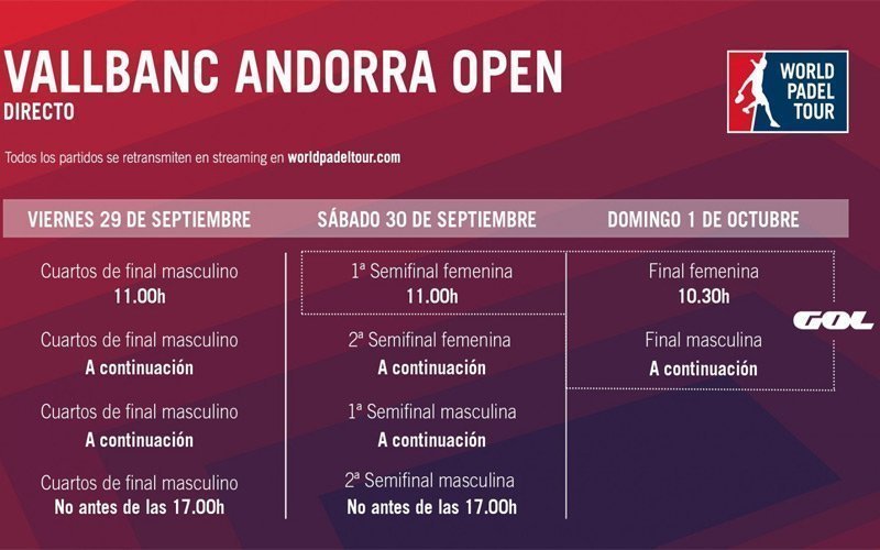Conoce los horarios del streaming del Andorra Open