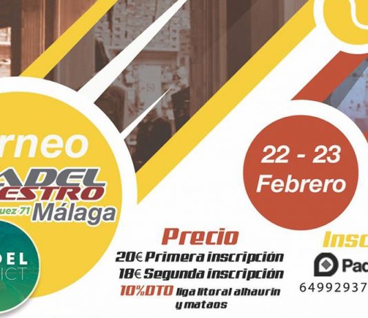 Apúntate ya al Torneo Padel Nuestro Málaga del 22 al 23 de febrero en Pádel Málaga Indoor