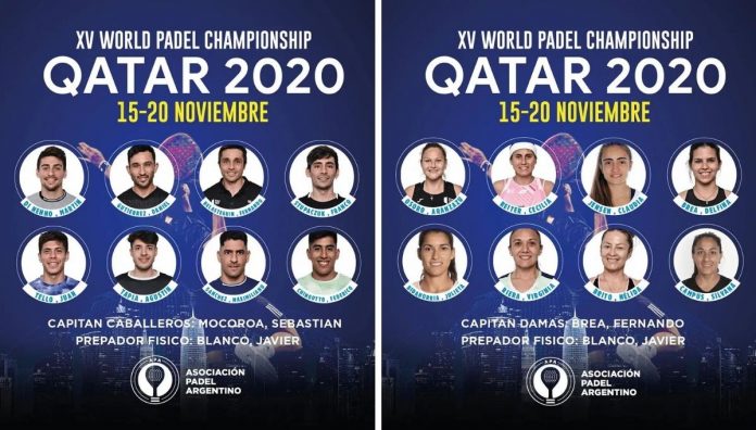 Argentina da a conocer a los jugadores que le representará en el Mundial de Pádel de Doha