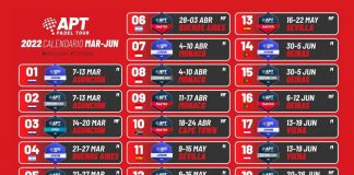 El circuito APT Padel Tour presenta su calendario hasta junio de 2022 Así es el calendario APT Padel Tour para el primer semestre de 2022