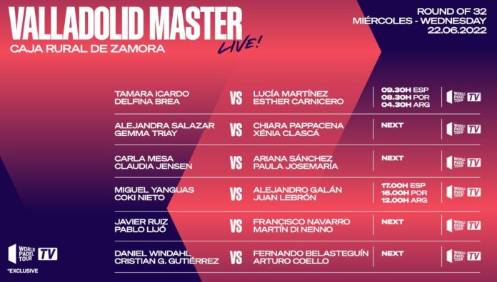 Estos son los partidos que se retransmitirán en la segunda jornada de los dieciseisavos del Valladolid Master