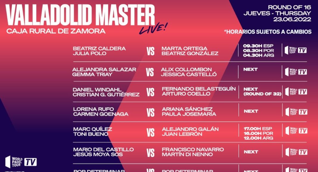¿Qué partidos se retransmitirán en los octavos del Valladolid Master 2022?
