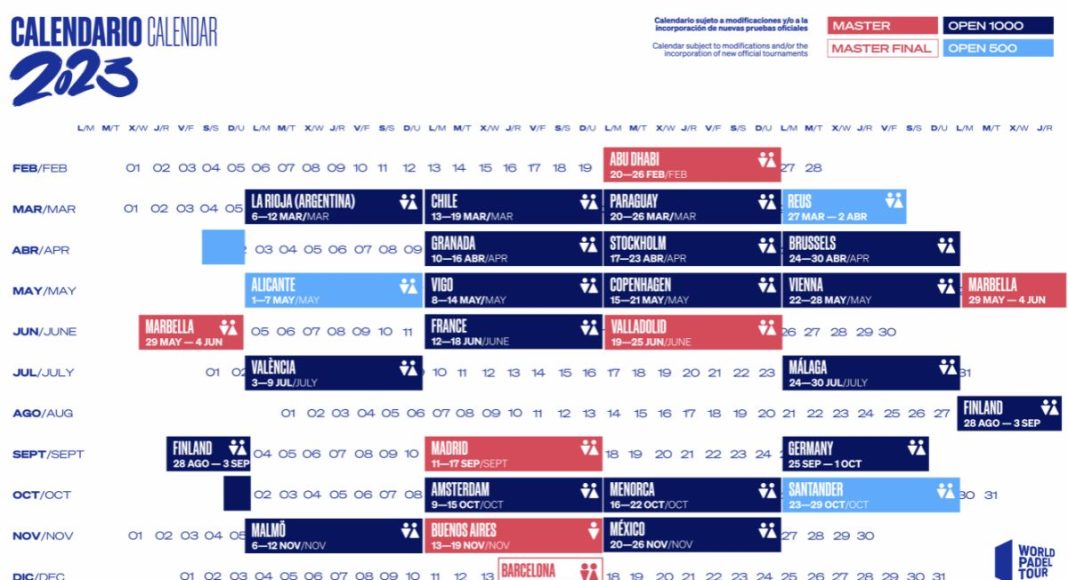 ¡World Padel Tour presenta su calendario 2023!