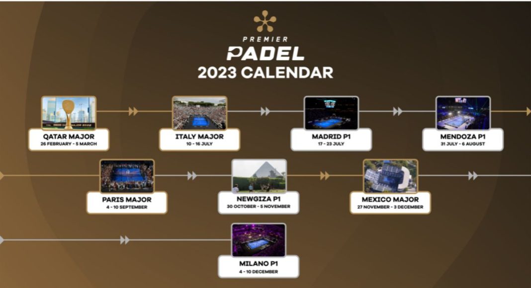 Premier Padel presenta 8 torneos en su calendario 2023...y más que están por llegar
