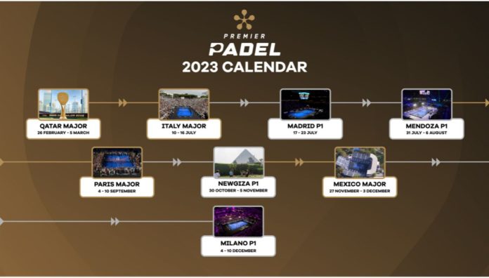 Premier Padel presenta 8 torneos en su calendario 2023...y más que están por llegar
