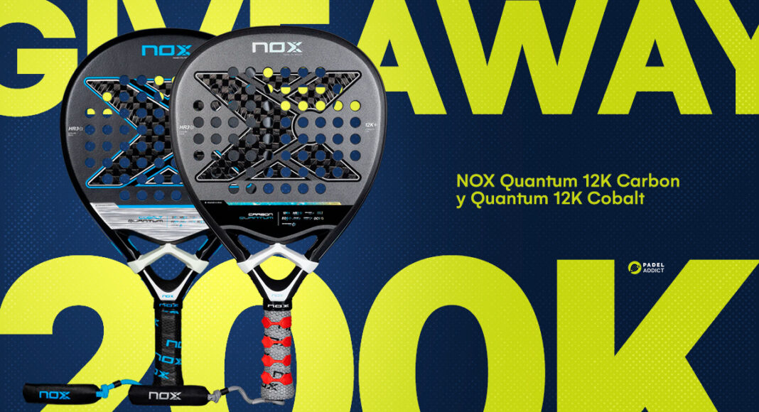 We are in luck! For 7 days we have a giveaway of 2 NOX padel rackets: the Quantum 12K Carbon and the Quantum 12K Cobalt.