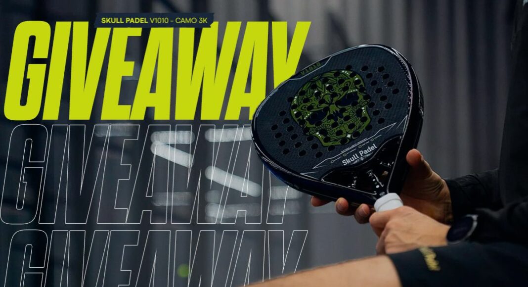 Enter the giveaway to win a SKULL V1010 - CAMO 3K padel racket!