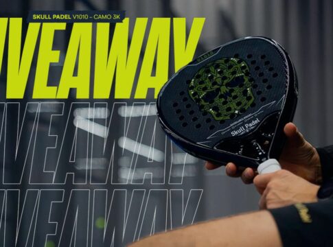 Enter the giveaway to win a SKULL V1010 - CAMO 3K padel racket!