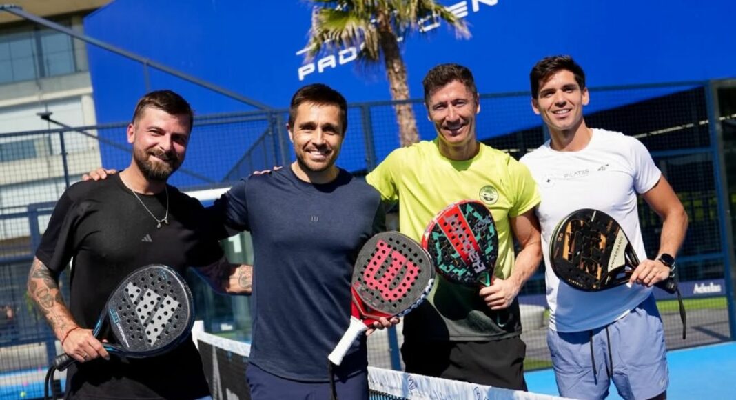 El entrenamiento que nadie esperaba: Lewandowski y Belasteguín comparten pista en Barcelona